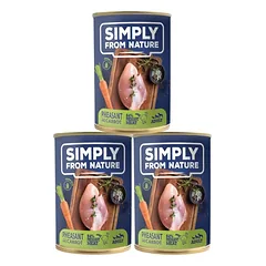 SIMPLY FROM NATURE Šlapias šunų maistas Fazanas su morkomis 3 x 400 g