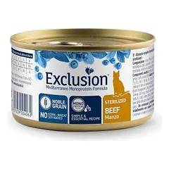 Exclusion Mediterraneo Mono Protein konservuotas maistas sterilizuotoms katėms su jautiena, 85 g nuotrauka