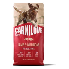 CARNILOVE ACTIVE Dog Lamb & Wild Boar sausas pašaras šunims, 12 kg parduotuvėje petreon.lt