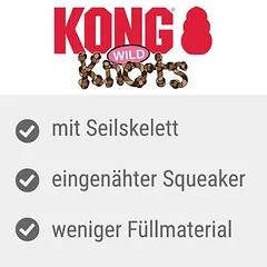 KONG WildKnots žaislas šunims Fuchs, Vidutiniams 11–25 kg — 3 nuotrauka