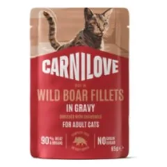 CARNILOVE Gravy rich in Wild Boar enriched with Chamomile konservuotas pašaras katėms 85 g