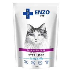 ENZO VET „Sterilised“ – maistas sterilizuotoms katėms su kalakutiena želė, 100 g