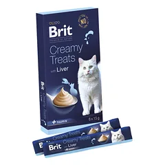 BRIT Premium by Nature Cat Creamy Treats with Liver 6x15 g kreminis skanėstas su kepenėlėmis katėms