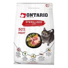 Ontario visavertis pašaras sterilizuotoms katėms Cat Sterilised Lamb, 0,4 kg — 3 nuotrauka