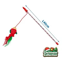Nobleza kalėdinė meškerė su žuvyte katėms, 40 cm — 3 nuotrauka