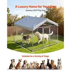 Lauko šunų voljeras VEVOR, 2 × 2 × 1,6 m — 4 nuotrauka