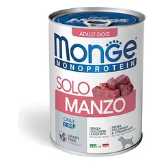 Monge Monoproteico Solo – Wet Dog Pate 100% Beef 400g (pak24)