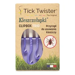 Tick Twister Clip Box Trio Purple - Tick Removers in a Box, 3 pieces, Turkusowy / 3szt — 3 nuotrauka