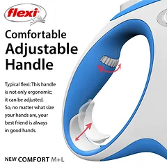 FLEXI pavadėlis šuniui New Comfort M juostinis 5m, žydras — 5 nuotrauka