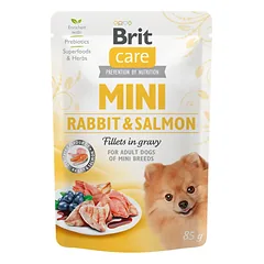 Brit Care Adult Mini Rabbit konservai su triušienos ir lašišos filė mažų veislių šunims