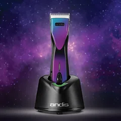 Andis Pulse ZR II Galaxy - profesionalus belaidis kirpimo mašinėlė, 5 greičių su baterijomis ir CeramicEdge peiliuku (1,5 mm)