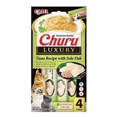 Churu Luxury kreminis skanėstas katėms su tunu ir plekšne, 4 vnt.