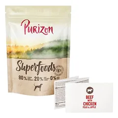 Purizon Superfoods su jautiena ir vištiena, žirneliais ir obuoliais, sausas maistas šunims, < 1,4 kg — 2 nuotrauka