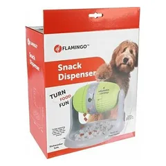 Flamingo Toy Bent Treat dispenser Lime green 31x25x20,5-26 cm