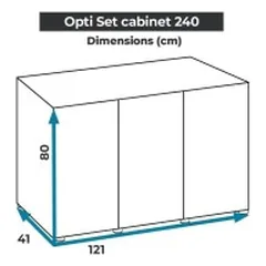 Opti Set 240 spintelė stačiakampė, juoda, 121x41x80 cm — 5 nuotrauka