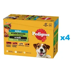 PEDIGREE Adult Choice of flavours with vegetables in sauce sachet 48x100g drėgnas ėdalas suaugusiems šunims su vištiena, jautiena, kalakutiena, ėriena