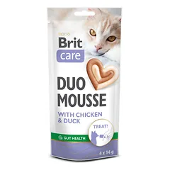 BRIT Care Cat Creamy Duo Mousse Chicken and Duck 4x14 g kreminis skanėstas katėms su vištiena ir antimi