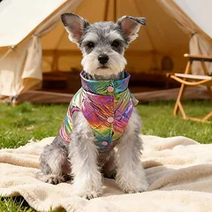 PAW COUTURE gyvūnų augintinių liemenė, marga, marga, M dydis — 5 nuotrauka