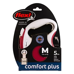 FLEXI pavadėlis šuniui Comfort Plus M juostinis 5m, raudonas — 2 nuotrauka