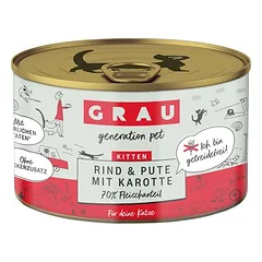GRAU Kitten begrūdis drėgnas maistas kačiukams, ekonominė pakuotė 24 x 200 g — 3 nuotrauka