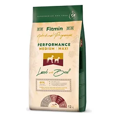 Fitmin Medium Maxi Performance Lamb &amp; Beef sausas maistas šunims 12 kg