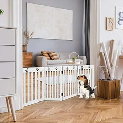 Šunų aptvaras 203x60x1,5cm., baltos spalvos — 3 nuotrauka