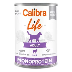 CALIBRA Dog Life can Adult Lamb vieno baltymo konservai suaugusiems šunims su ėriena, 400 g