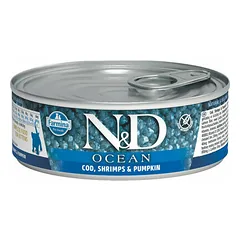 Farmina N&D Cat Ocean Kitten Tuna, Cod, Shrimp & Pumpkin 70 g nuotrauka
