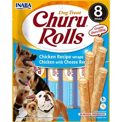 INABA Churu Rolls Chicken 8x12 g – vištienos ir sūrio ritinėliai šunims