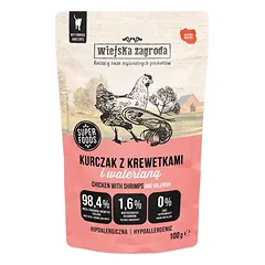 WIEJSKA ZAGRODA Superfoods Vištiena su krevetėmis ir valerijonu drėgnas maistas katėms 100 g nuotrauka
