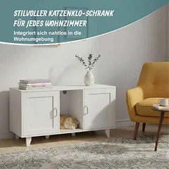 Kačių tualeto spintelė Relaxdays, XXL, 2 skyriai, 120 × 65 × 52 cm — 2 nuotrauka