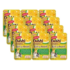 INABA Dashi Delights šilkinis sultinys su vištiena, tunu ir šukutėmis 12x40g