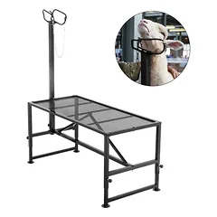 Gyvulių kirpimo stovas 51x23 colių su metaliniu rėmu, tiesia galvute