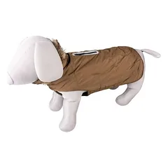 Duvo+ Hundemantel mit Kapuze Fluffy khaki
