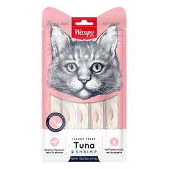 Wanpy skanėstas katėms, Creamy treats, su tunu ir krevetėmis, 70 g (5x14g)