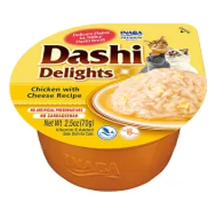 Ciao Dashi Delights plėšyta vištiena su sūriu sultinyje katėms, 70 g