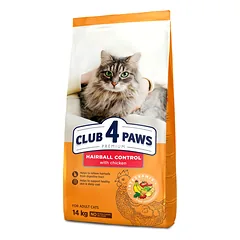 CLUB 4 PAWS Premium palengvinantis plaukų sąvėlų šalinimą. Visavertis pašaras suaugusioms katėms, 2 kg — 2 nuotrauka