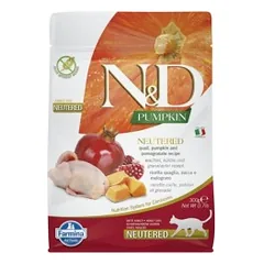 FARMINA N&D PUMPKIN - CAT Dry Quail&Pomegr NEUTERED ADULT 300 gr