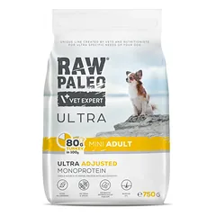 RAW PALEO ULTRA Turkey Mini Adult sausas maistas mažų veislių šunims su kalakutiena, 750g