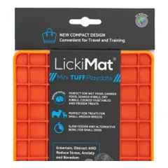 Laižymo kilimėlis LickiMat Dog Mini Tuff Playdate, oranžinis