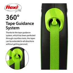 Flexi New Neon Tape juostinis, žalias pavadėlis šunims, M, 5 m — 4 nuotrauka
