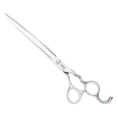 Yento Cobra Straight Scissor - profesionalios tiesios žirklės, rankomis kaltos su kobalto priedu, dekoratyvi rankena