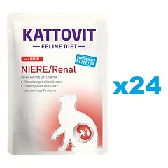 KATTOVIT Feline Diet Niere/Renal Beef 24 x 85 g