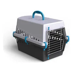 Pet carrier cm 50 x 33 x 32 h with metal door, different colors