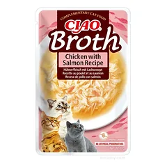 INABA Ciao Broth sultinio maisto papildas katėms su vištienos ir lašišos skonio sultiniu 40g nuotrauka