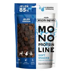 WIEJSKA ZAGRODA Monoproteiniai minkšti skanėstai šunims Elnias 115 g