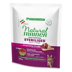 NATURAL TRAINER Cat adult Sterilised HAM su vytintu kumpiu 0.3kg