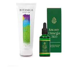 BOTANIQA Moisturizing & protection coat mask 250ml + LAB-V Omega 3 ir 6 riebalų rūgštys bendrai šunų ir kačių sveikatos, kailio ir odos būklei gerinti 100ml