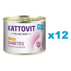 KATTOVIT Feline Diet Diabetes Vištiena 12 x 185 g