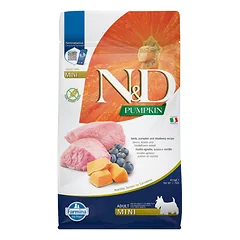 Farmina N&D Mini Adult Lamb, Pumpkin & Blueberry sausas maistas šunims